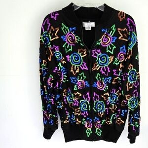 Sandy Starkman Vintage Sequin Zip Jacket